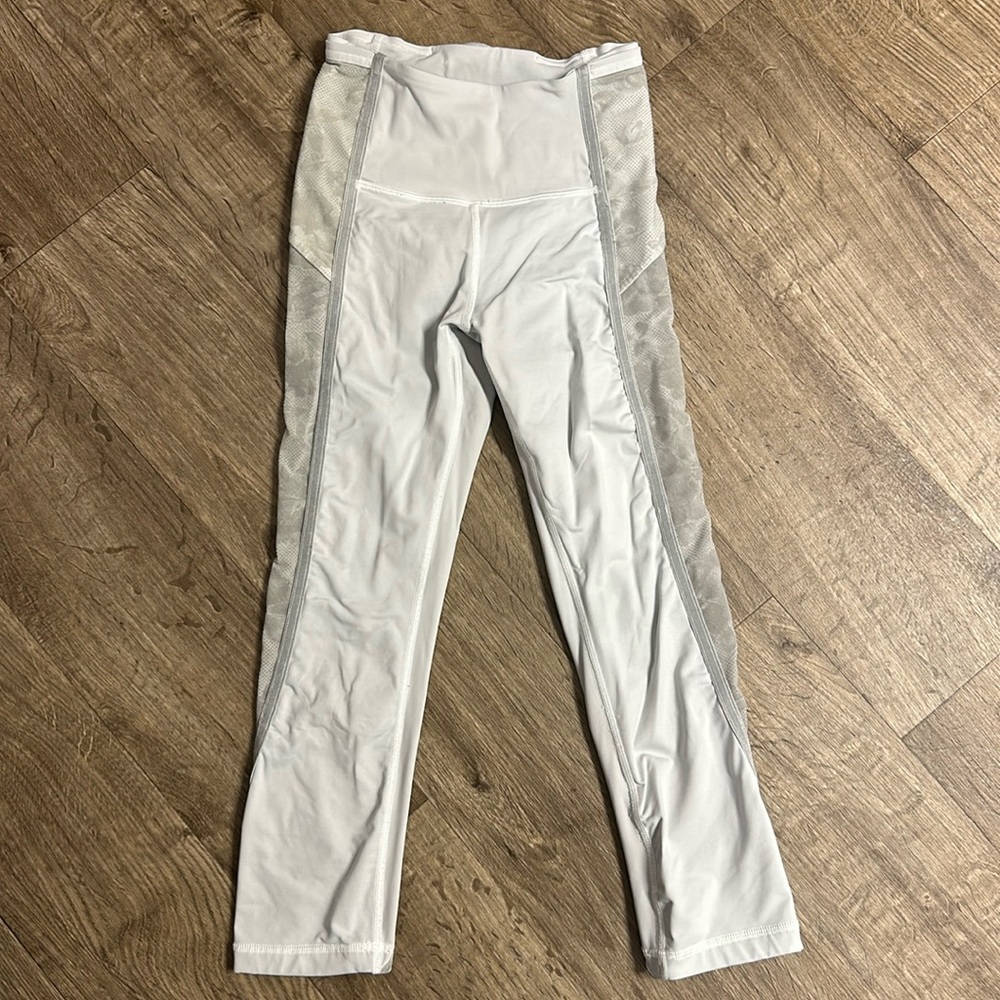 lululemon Wonder Under Crop Tights 2 White Gray